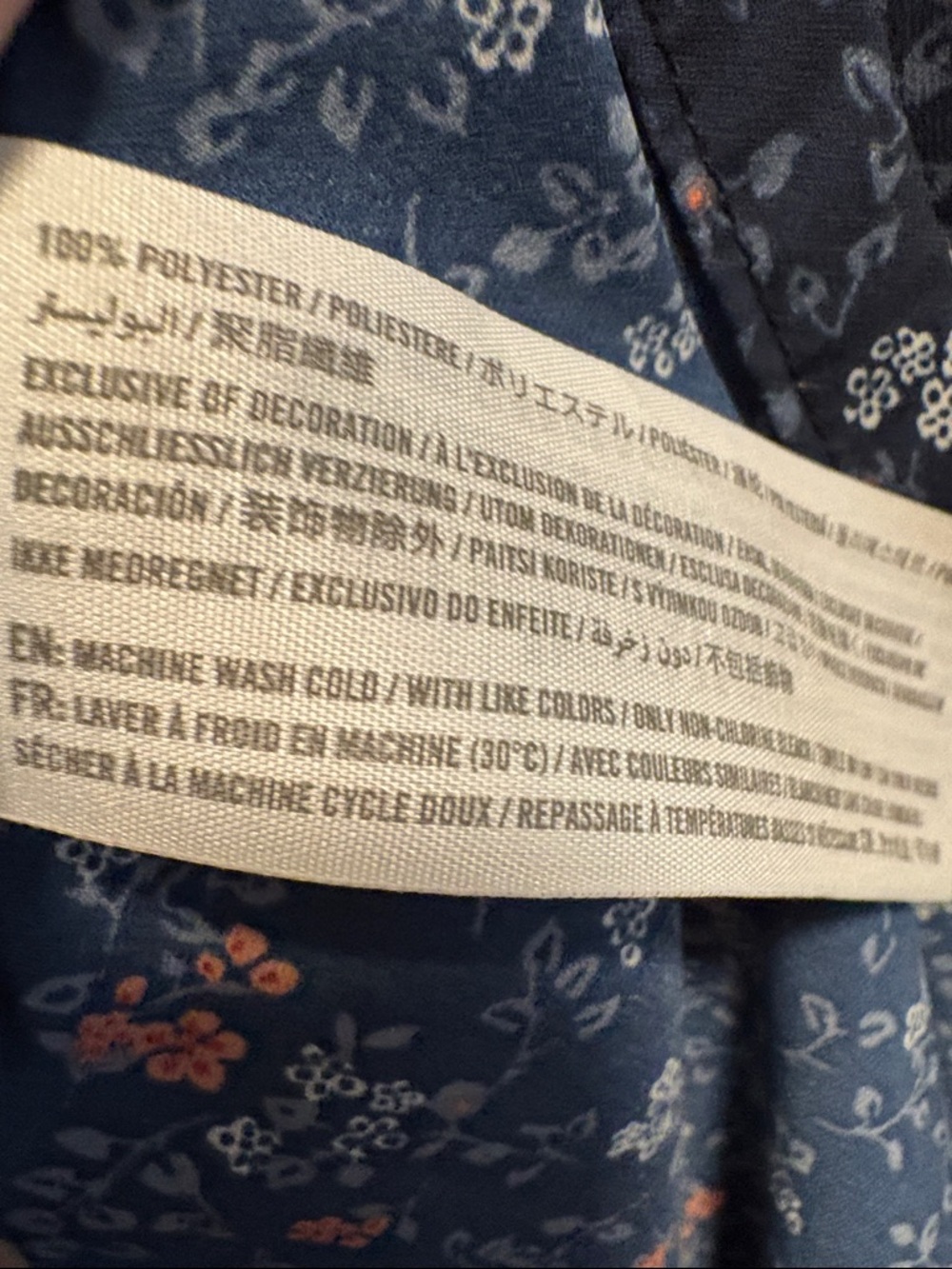 Abercrombie & Fitch Navy Floral Button-Front Sleeveless Dress - Picture 3 of 8